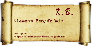 Klemens Benjámin névjegykártya
